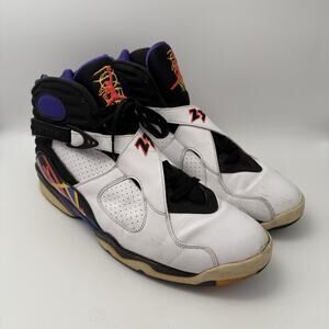 Nike Air Jordan 8 Retro Three-Peat White/Purple 305381-142 Men’s Size 14